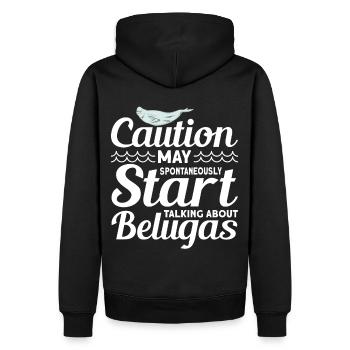 Béluga Béluga Baleine Observation des baleines Dauphin Dauphin - Sweat à capuche Premium bio Homme - noir - Dos - Nico (187cm)