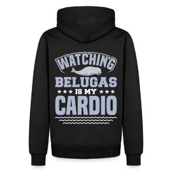 Béluga Béluga Baleine Observation des baleines Dauphin Dauphin - Sweat à capuche Premium bio Homme - noir - Dos - Nico (187cm)