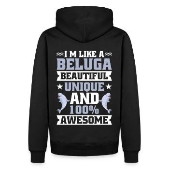 Béluga Béluga Baleine Observation des baleines Dauphin Dauphin - Sweat à capuche Premium bio Homme - noir - Dos - Nico (187cm)