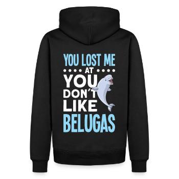 Béluga Béluga Baleine Observation des baleines Dauphin Dauphin - Sweat à capuche Premium bio Homme - noir - Dos - Nico (187cm)