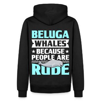 Béluga Béluga Baleine Observation des baleines Dauphin Dauphin - Sweat à capuche Premium bio Homme - noir - Dos - Nico (187cm)