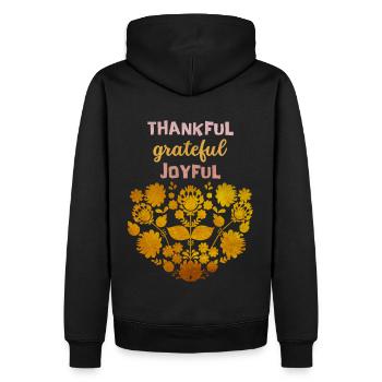 Vintage Thanksgiving Day, Erntedank Spruch - Männer Premium Bio Hoodie - Schwarz - Hinten - Nico (187cm)