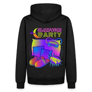 Pyjama, Nuitée, Soirée de sommeil - Sweat à capuche Premium bio Homme - noir - Dos - Nico (187cm)