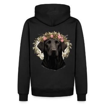 Mignon Labrador Retriever Fleur Couronne Chien Race Flo - Sweat à capuche Premium bio Homme - noir - Dos - Nico (187cm)
