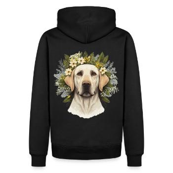 Mignon Labrador Retriever Fleur Couronne Race de chien de compagnie - Sweat à capuche Premium bio Homme - noir - Dos - Nico (187cm)