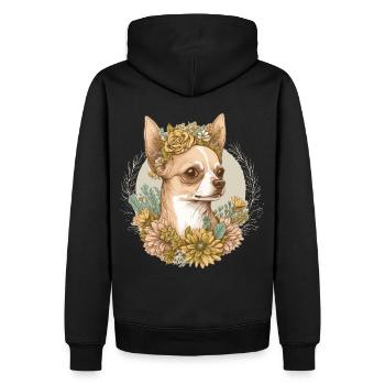 Cute Chihuahua Flower Crown Pet Dog Breed Floral P - Männer Premium Bio Hoodie - Schwarz - Hinten - Nico (187cm)