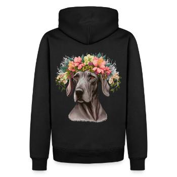 Mignon Grand Danois Fleur Couronne Chien de Compagnie Race Florale - Sweat à capuche Premium bio Homme - noir - Dos - Nico (187cm)