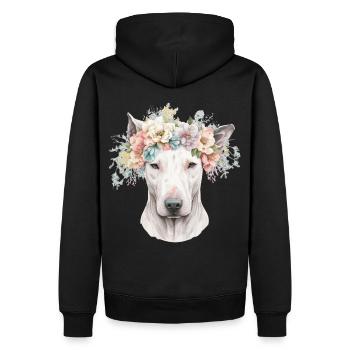 Mignon Dogo Argentino Fleur Couronne Chien de Compagnie Race Flo - Sweat à capuche Premium bio Homme - noir - Dos - Nico (187cm)