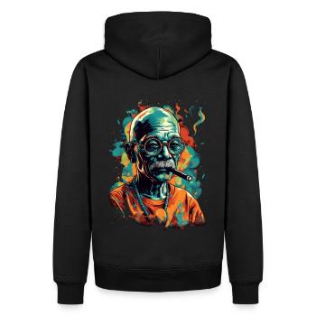 Lauréat du prix Nobel de la paix Mahatma Gandhi Gift - Sweat à capuche Premium bio Homme - noir - Dos - Nico (187cm)