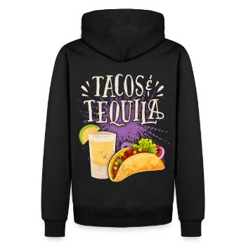 Tacos, Spruch mit Tequila-Drink Mexikanische Küche - Männer Premium Bio Hoodie - Schwarz - Hinten - Nico (187cm)