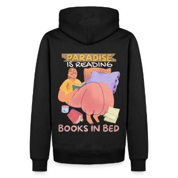 Livre, Lire des livres au lit, Rat de bibliothèque Boho Style - Sweat à capuche Premium bio Homme - noir - Dos - Nico (187cm)