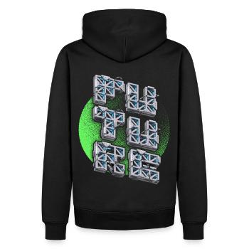 Vision 3D du futur, science-fiction, métal futuriste - Sweat à capuche Premium bio Homme - noir - Dos - Nico (187cm)