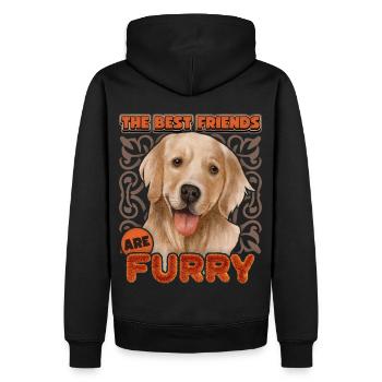 Goldener Retriever, Golden-Retriever Hund Spruch - Männer Premium Bio Hoodie - Schwarz - Hinten - Nico (187cm)