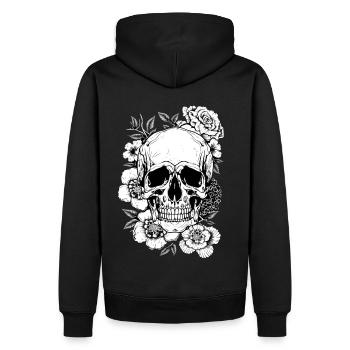 Cadeau d’art floral floral esthétique - Sweat à capuche Premium bio Homme - noir - Dos - Nico (187cm)