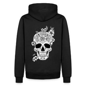 Cadeau d’art floral floral esthétique - Sweat à capuche Premium bio Homme - noir - Dos - Nico (187cm)