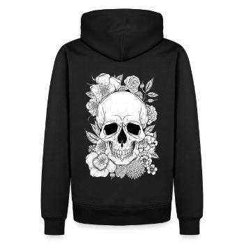Cadeau d’art floral floral esthétique - Sweat à capuche Premium bio Homme - noir - Dos - Nico (187cm)