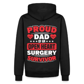 Transplantation cardiaque Chirurgie cardiaque Chirurgie cardiaque Papa - Sweat à capuche Premium bio Homme - noir - Dos - Nico (187cm)
