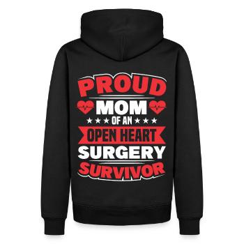 Transplantation cardiaque Chirurgie cardiaque Chirurgie cardiaque Maman - Sweat à capuche Premium bio Homme - noir - Dos - Nico (187cm)