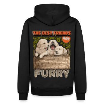 Golden-Retriever Welpe, Hund lustiger Spruch - Männer Premium Bio Hoodie - Schwarz - Hinten - Nico (187cm)