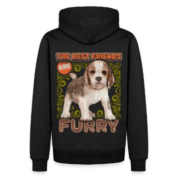 Beagle-Welpe, Beagle-Hund, Hund, vintage Aquarell - Männer Premium Bio Hoodie - Schwarz - Hinten - Nico (187cm)
