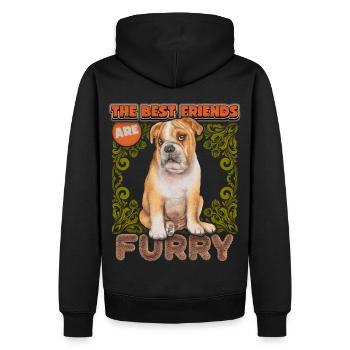 Bouledogue anglais, chien, drôle de bouledogue anglais - Sweat à capuche Premium bio Homme - noir - Dos - Nico (187cm)