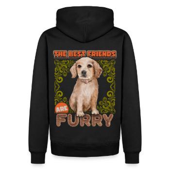 Vintage Cocker Spaniel Welpe, Hund, Spruch - Männer Premium Bio Hoodie - Schwarz - Hinten - Nico (187cm)