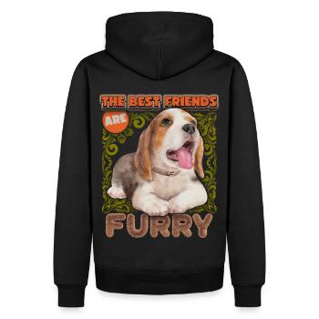 Beagle-Hund, Beagle-Welpe, vintage Aquarell Spruch - Männer Premium Bio Hoodie - Schwarz - Hinten - Nico (187cm)