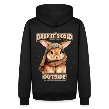 Lapin lapin kawaii illustration drôle de dicton - Sweat à capuche Premium bio Homme - noir - Dos - Nico (187cm)