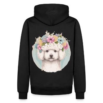 Mignon Bichon Frise Fleur Couronne Chien Floral Pupp - Sweat à capuche Premium bio Homme - noir - Dos - Nico (187cm)