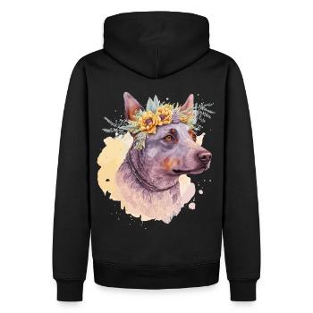 Mignon Australian Cattle Dog Flower Crown Pet Dog Fl - Sweat à capuche Premium bio Homme - noir - Dos - Nico (187cm)