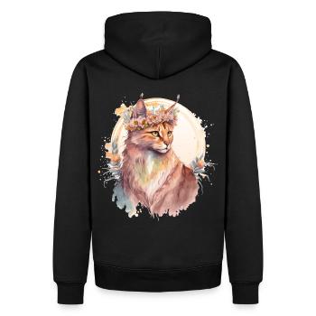 Cute Somali Cat Flower Crown Cats Pet Kitten - Männer Premium Bio Hoodie - Schwarz - Hinten - Nico (187cm)