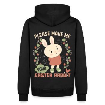 Lapin de Pâques, lapin de Pâques lapin rétro vintage disant - Sweat à capuche Premium bio Homme - noir - Dos - Nico (187cm)