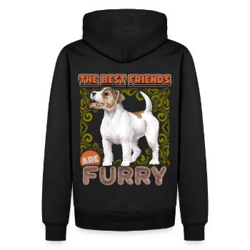 Jack-Russell chien terrier vintage drôle de dicton - Sweat à capuche Premium bio Homme - noir - Dos - Nico (187cm)
