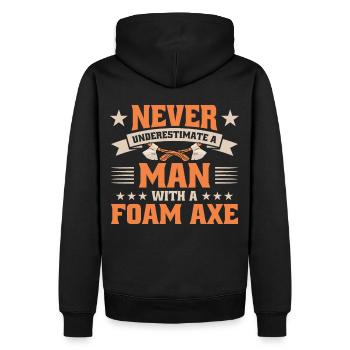 Jeu de rôle en direct GN - Sweat à capuche Premium bio Homme - noir - Dos - Nico (187cm)