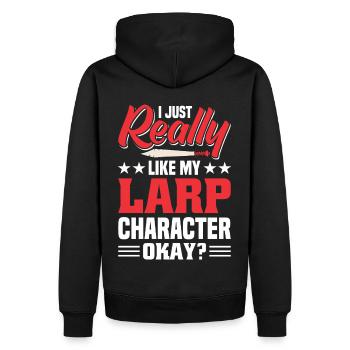 LARP Live-Action-Rollenspiel - Männer Premium Bio Hoodie - Schwarz - Hinten - Nico (187cm)