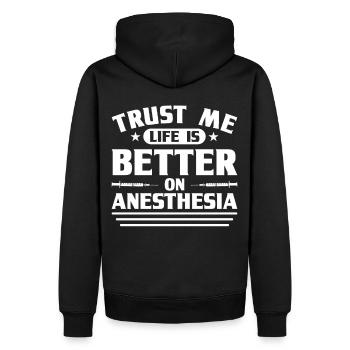 Anesthesie Technicien en anesthésie Anesthésiste Anesthésiste - Sweat à capuche Premium bio Homme - noir - Dos - Nico (187cm)