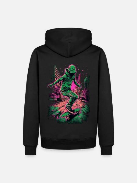 Cool Skater Skateboard - Men’s Premium Organic Hoodie - black