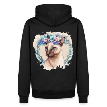Mignon Siamese Cat Fleur Crown Cats Pet Kitten - Sweat à capuche Premium bio Homme - noir - Dos - Nico (187cm)