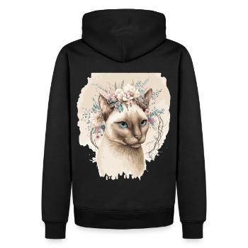Mignon Siamese Cat Fleur Crown Cats Pet Kitten - Sweat à capuche Premium bio Homme - noir - Dos - Nico (187cm)
