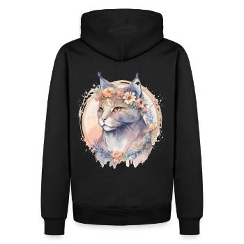 Cute Singapura Cat Flower Crown Cats Pet Kitten - Männer Premium Bio Hoodie - Schwarz - Hinten - Nico (187cm)