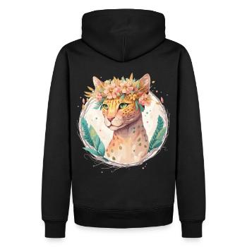 Mignon Ocicat Cat Fleur Couronne Chats Chaton Pet Chaton - Sweat à capuche Premium bio Homme - noir - Dos - Nico (187cm)