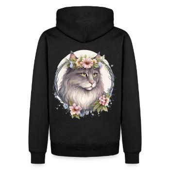 Mignon Norwegian Forest Cat Fleur Crown Cats Pet Ki - Sweat à capuche Premium bio Homme - noir - Dos - Nico (187cm)