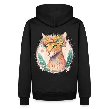 Mignon Ocicat Cat Fleur Couronne Chats Chaton Pet Chaton - Sweat à capuche Premium bio Homme - noir - Dos - Nico (187cm)