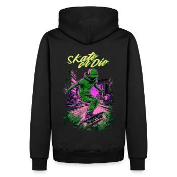 Skateboarder Skateboard Skate Skater - Männer Premium Bio Hoodie - Schwarz - Hinten - Nico (187cm)