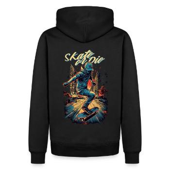 Skateboarder Skateboard Skate Skater - Männer Premium Bio Hoodie - Schwarz - Hinten - Nico (187cm)