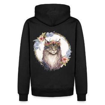 Mignon Norwegian Forest Cat Fleur Crown Cats Pet Ki - Sweat à capuche Premium bio Homme - noir - Dos - Nico (187cm)