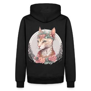 Mignon égyptien Mau Cat Fleur Couronne Chats Chaton Pet Chaton - Sweat à capuche Premium bio Homme - noir - Dos - Nico (187cm)