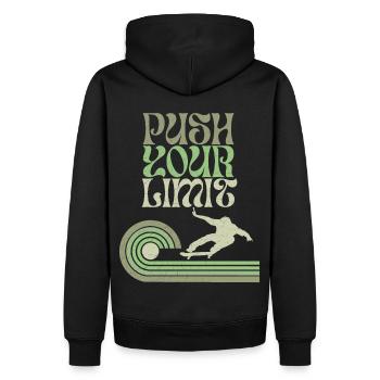 Skater Skating Skateboard Spruch - Männer Premium Bio Hoodie - Schwarz - Hinten - Nico (187cm)