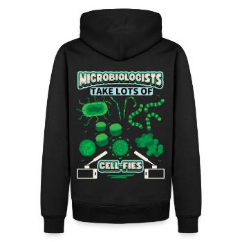Microbiologist, Microbiology, funny saying, Pun - Men’s Premium Organic Hoodie - black - Back - Nico (187cm)