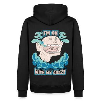 Comic, Comic Strips, Crazy Man, Funny Saying - Men’s Premium Organic Hoodie - black - Back - Nico (187cm)